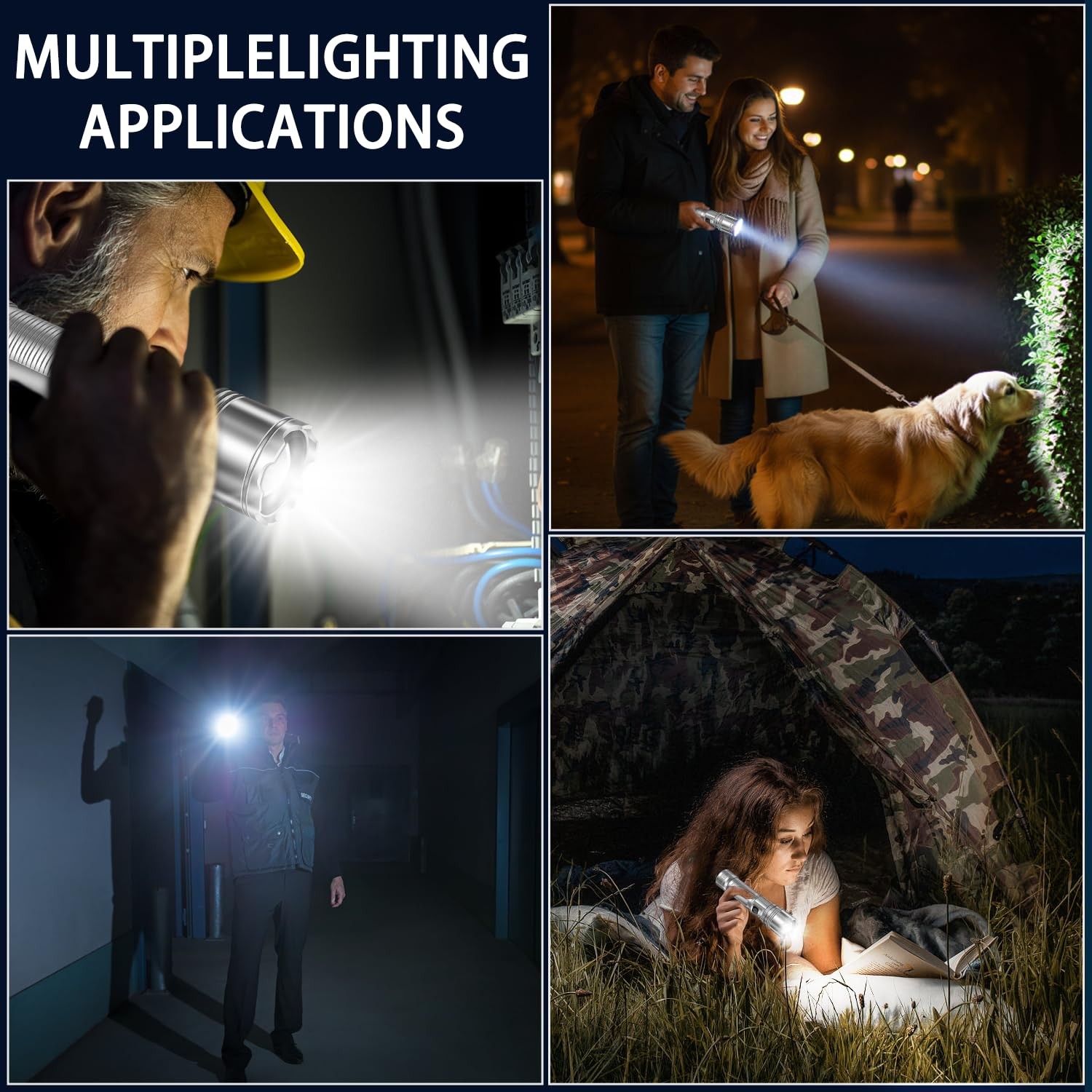 StarLume LED Rechargeable Flashlights High Lumen, 90000lm Standard, Silver