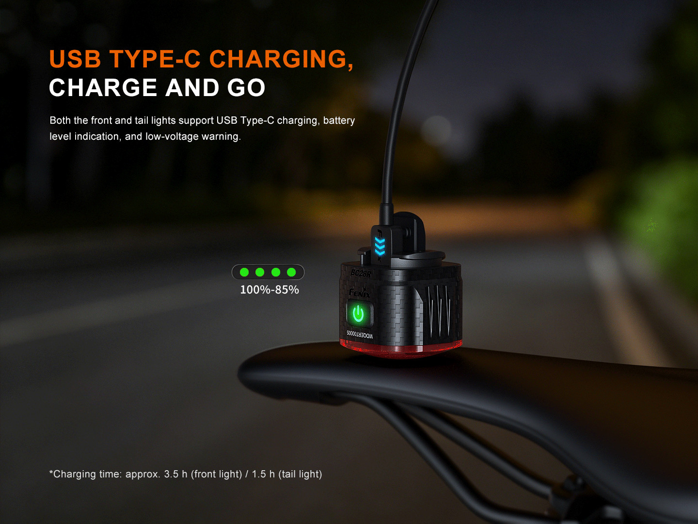 Fenix BC28R SMART CONTROL BICYCLE LIGHT COMBO 2500 Lumens 180 meters GroPro