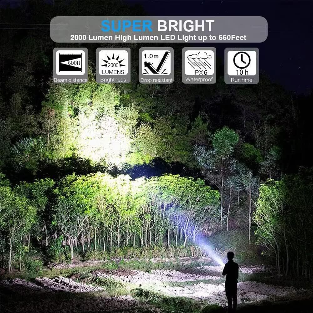 Linterna LED Lampara Recargable LED Super Luminosa Resistente Agua Con Bateria