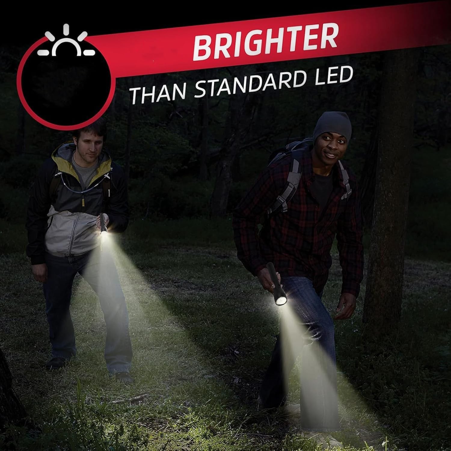 Flashlight 2-Cell D LED High Lumens Single Mode Aluminum Rugged Metal 1 Pack