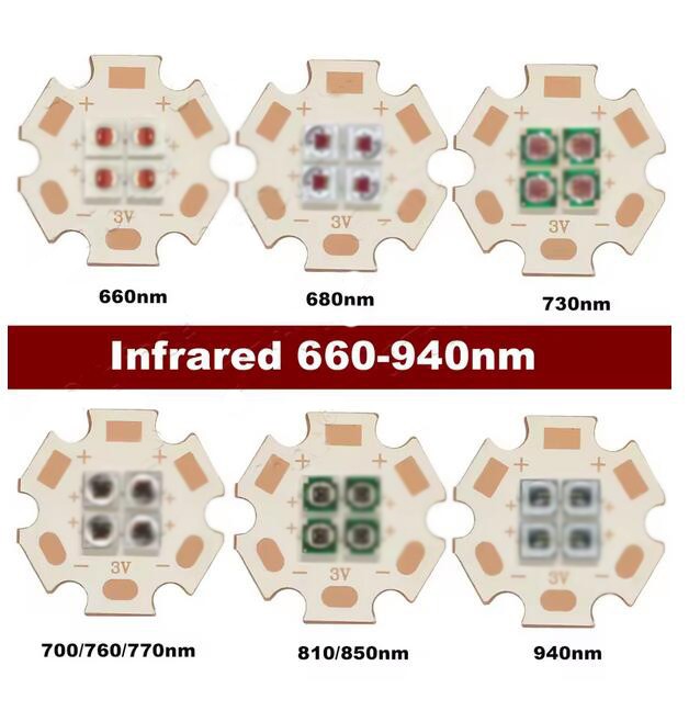 10W High Power 3V/6V/12V Chip IR Infrared LED 680/730/810/850/940nm Bulb Bead