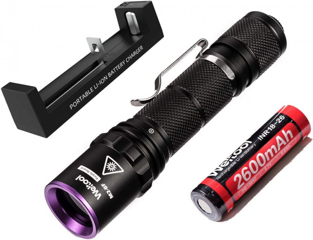 Weltool M2-BF UV Flashlight Black Light 365nm UV-A Stainless-steel,