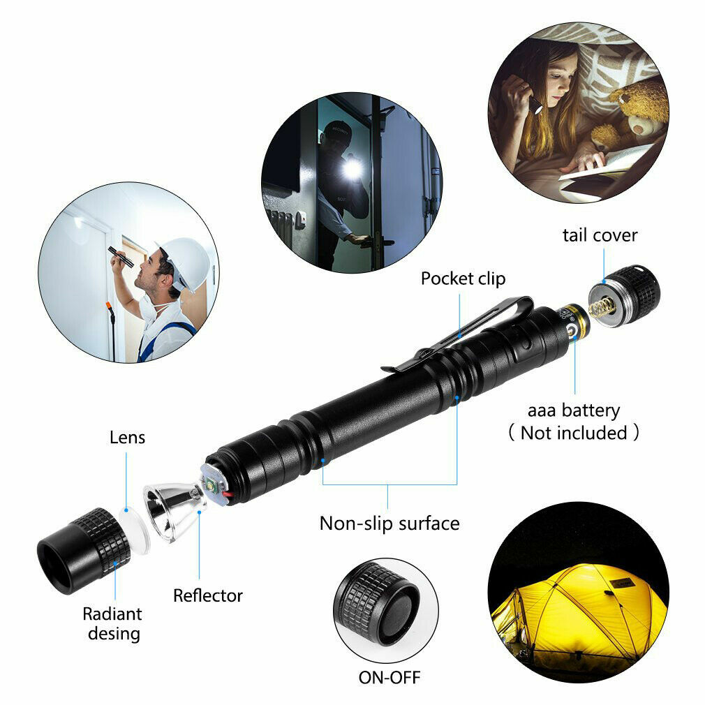 Tactical Flashlight Small LED Torch Light Mini Super Bright Penlight Waterproof