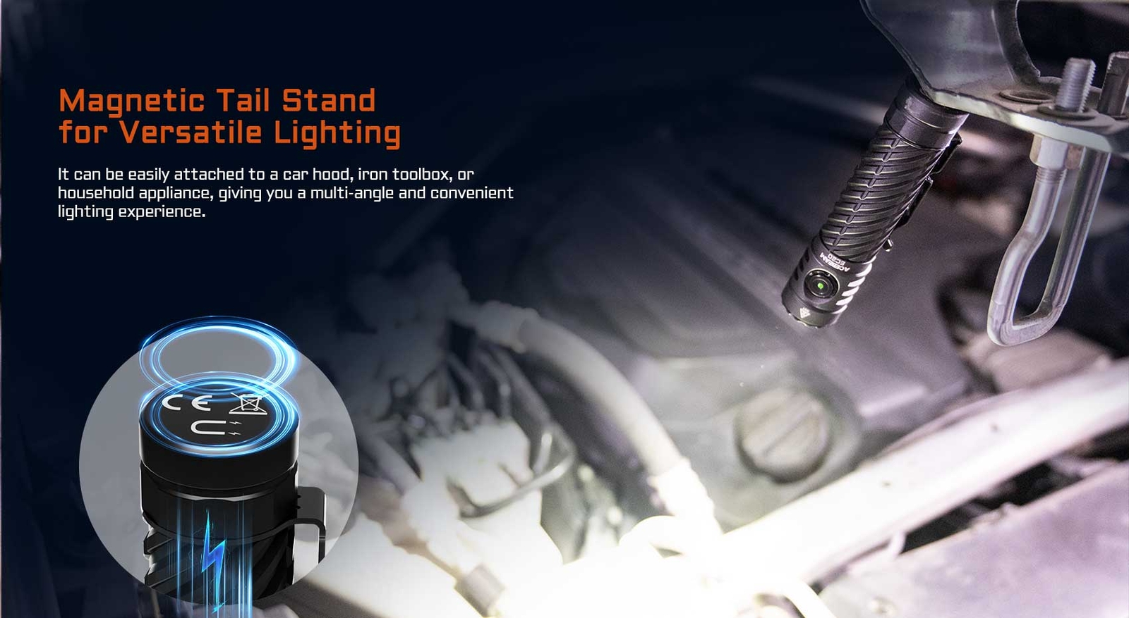 Acebeam EC20 2800 Lumens Multipurpose Rechargeable EDC Flashlight Torch – Blue
