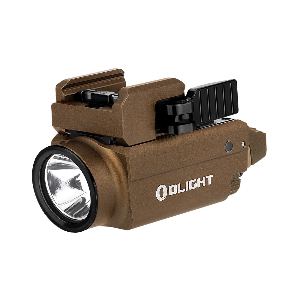 Olight Baldr S BL Desert Tan 800 Lumens Rail Mounted Weapon Light, w/Blue Laser