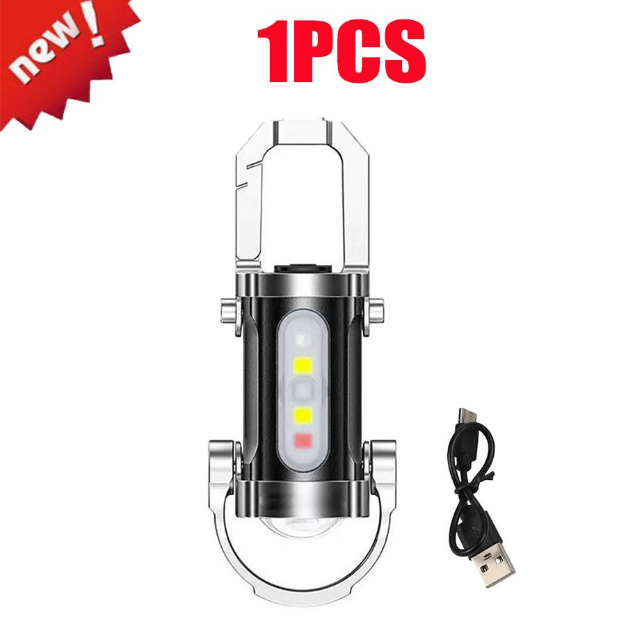1-3PCS Super Bright LED Mini Flashlight USB Rechargeable Pocket Keychain Torch