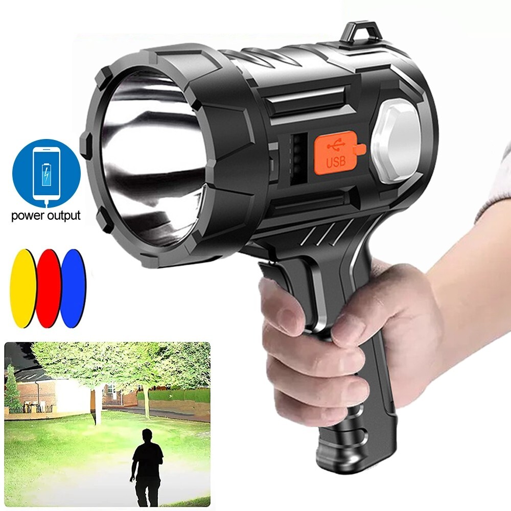 Rechargeable Spotlight 9000000 Lumens Handheld Hunting Flashlight Led Spot light