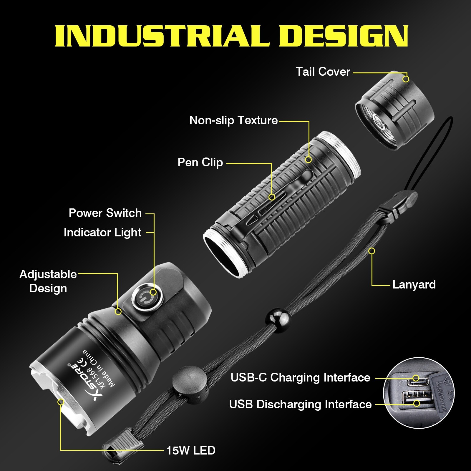 9900000LM Super Bright LED Flashlight Rechargeable Tactical 15W Torch Work Light