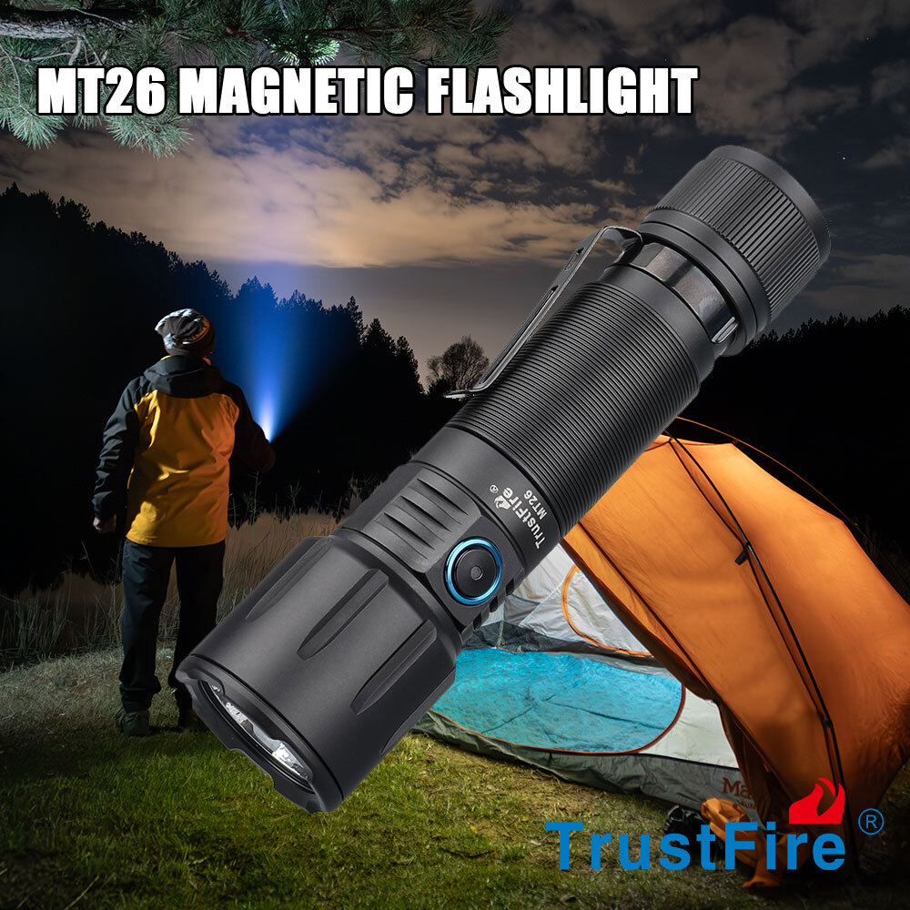 Trustfire MT26 3300LM Type-C Charge EDC Flashlight Bottom Magnetic led Torch R