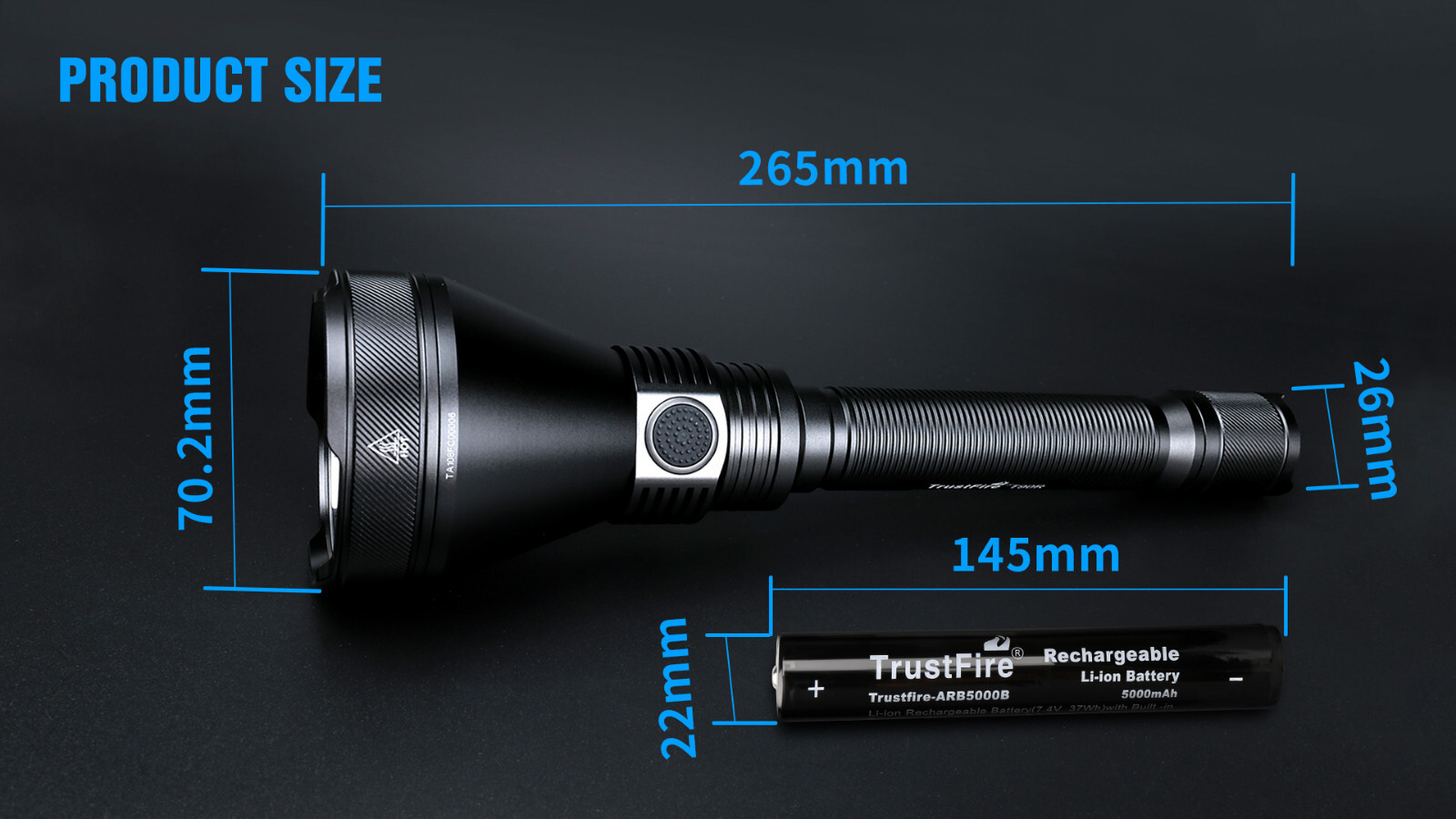Trustfire 30W SBT-90 LED 4800 Lumens 1600 Meters USB Type-C Flashlight Kit