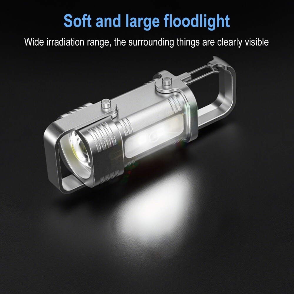 1-PACK Super Bright LED Mini Flashlight USB Rechargeable Pocket Keychain Torch n