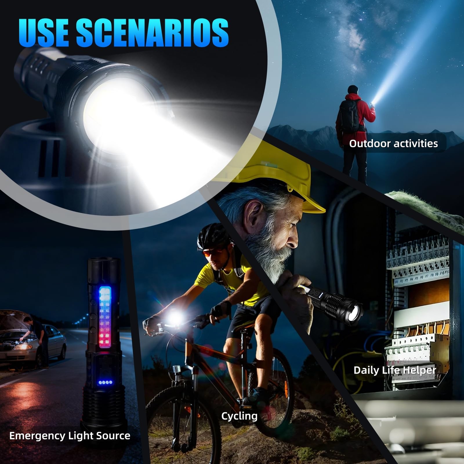 2 Packs of Flashlights for Home, Night Walking, Camping, Emergency
