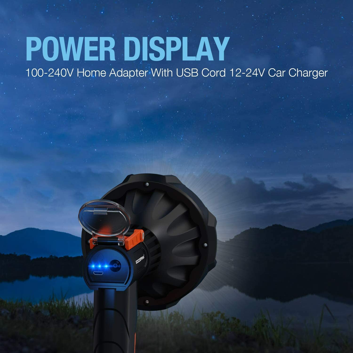 Rechargeable Spotlight Outdoor Handheld with Red Lens 4000 Lumen