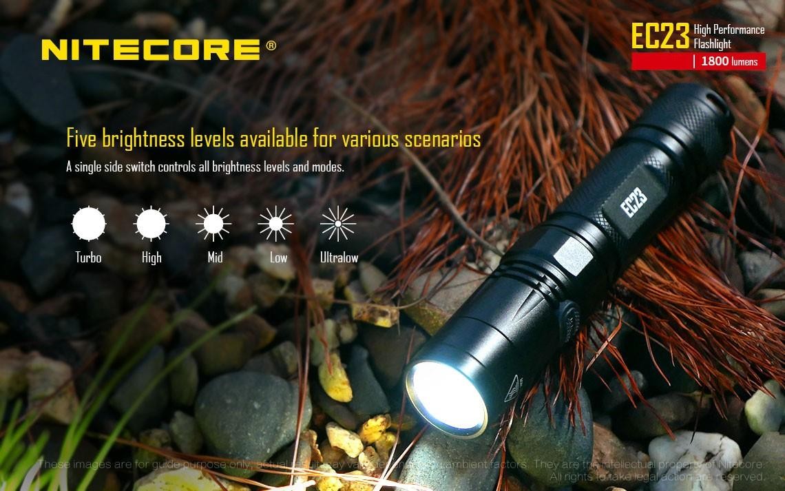 NITECORE EC23 1800 Lumens LED Flashlight High performance w/battery