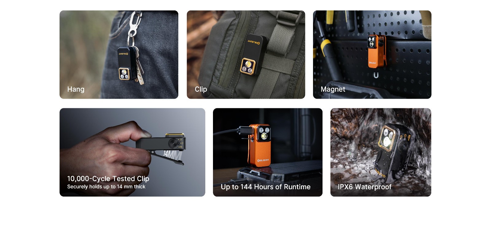 Olight Oclip Pro S 600 Lumen Rechargeable Clip-On Flashlight