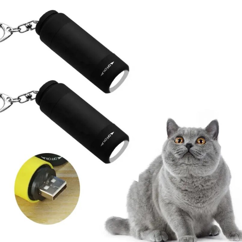2X Portable LED Flashlight Torch USB Rechargeable Mini Pocket Keychain Light US