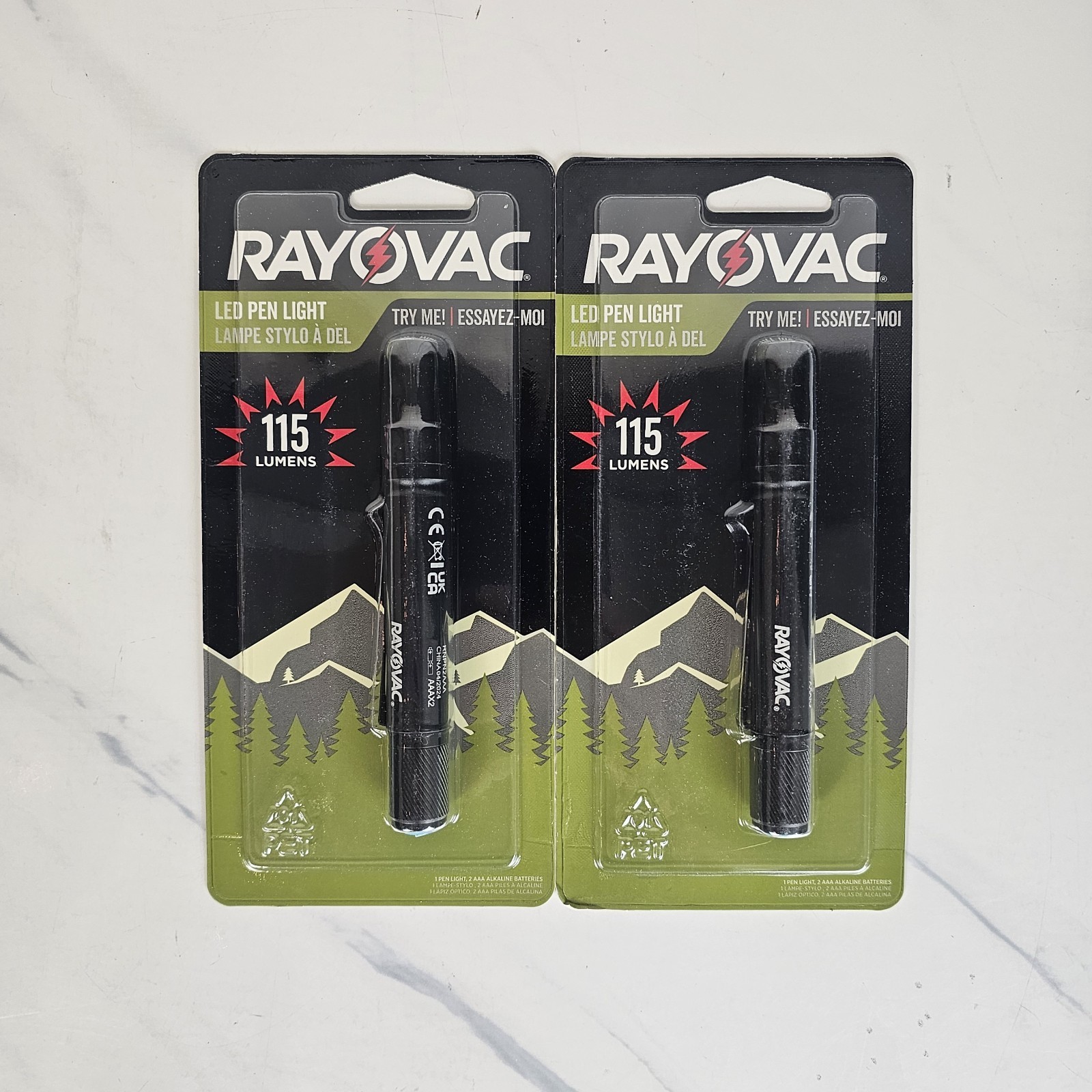 Lot Of 2 Rayovac Compact LED Penlight 115 Lumens NEW SEALED
