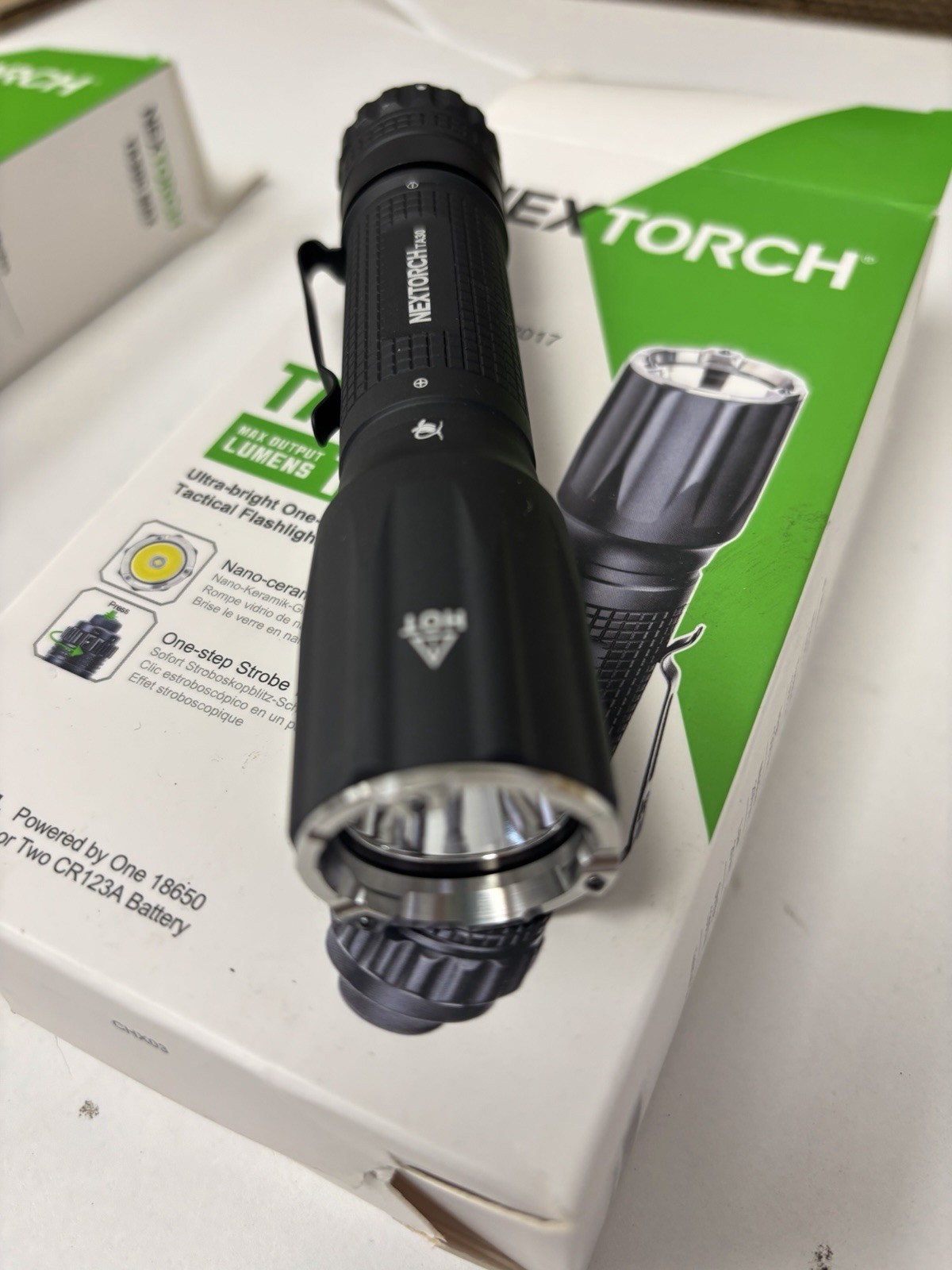 NEXTORCH TA30 1300 Lumens LED Flashlight 18650/CR123A Clip Black