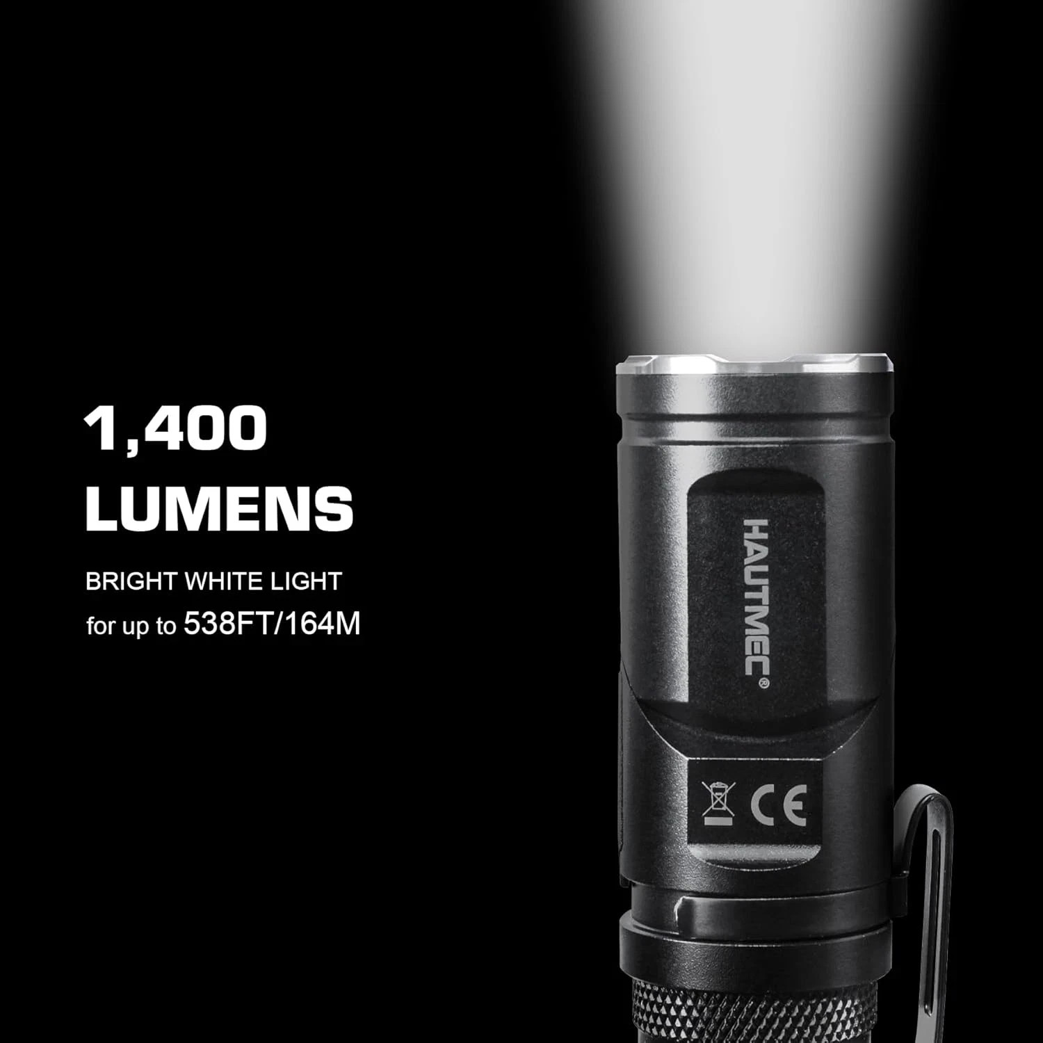 1400 Lumen Rechargeable Flashlights LED EDC Flashlight with 90 Degree Flashlight