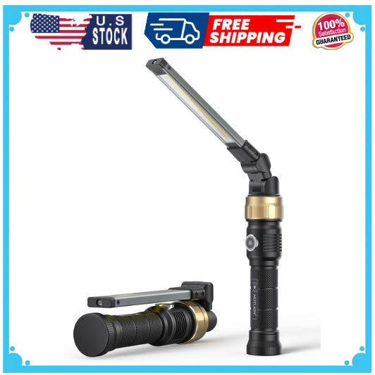 HOTLIGH Rechargeable Work Light – 5000mAh Magnetic Work Light with 360° Rotat…