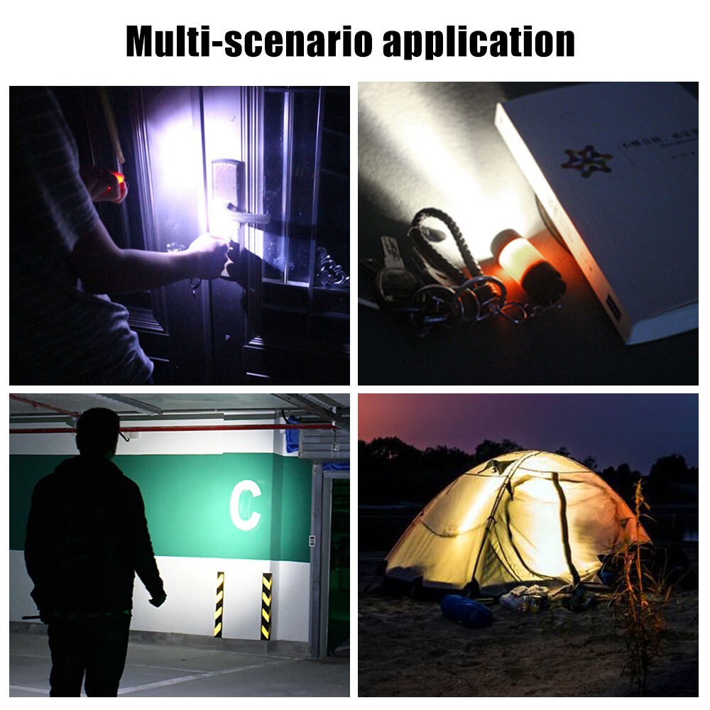 2X Portable LED Flashlight Torch USB Rechargeable Mini Pocket Keychain Light US