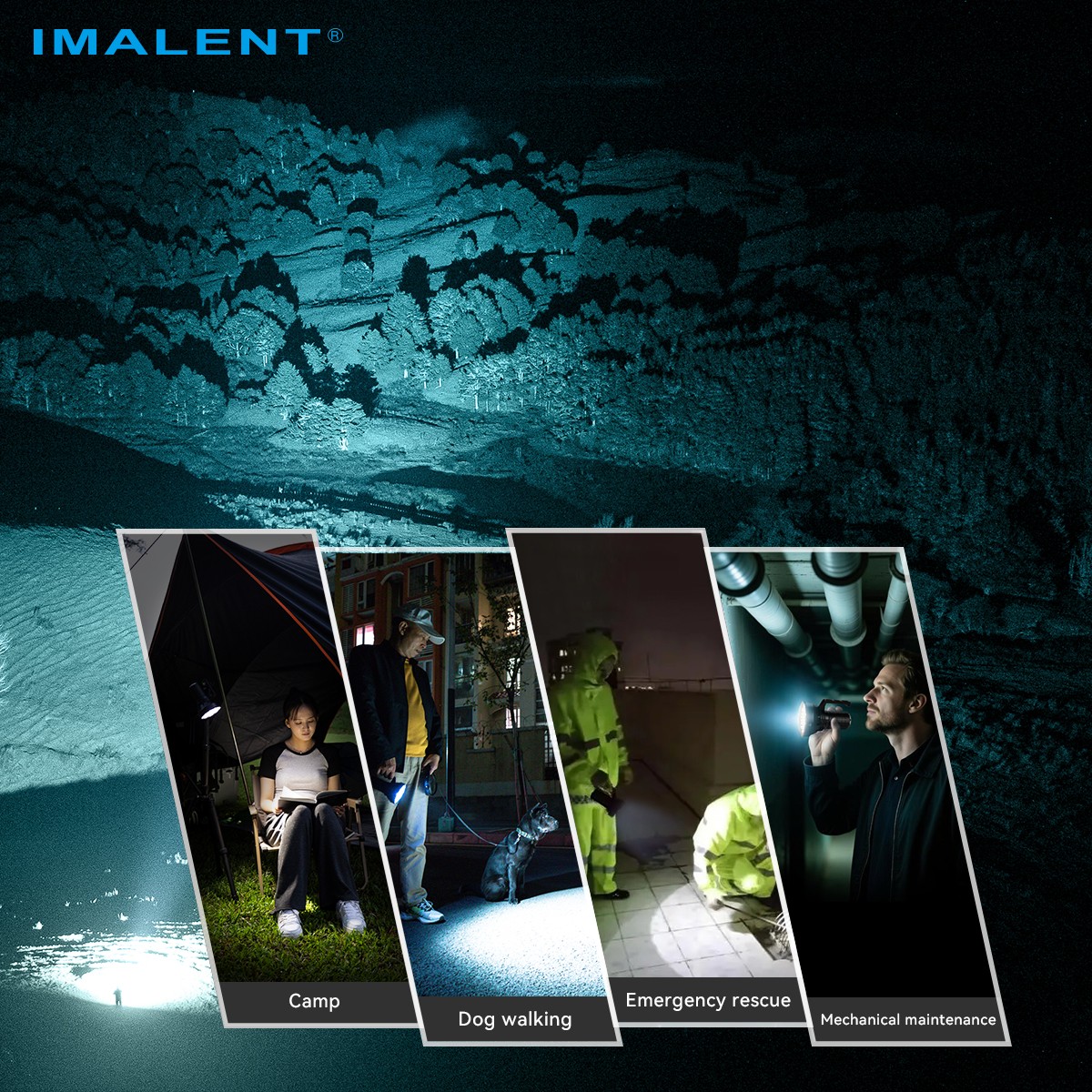 Imalent SR16 Flashlight 55000 Lumens USB Rechargeable LED Spotlight Searchlight