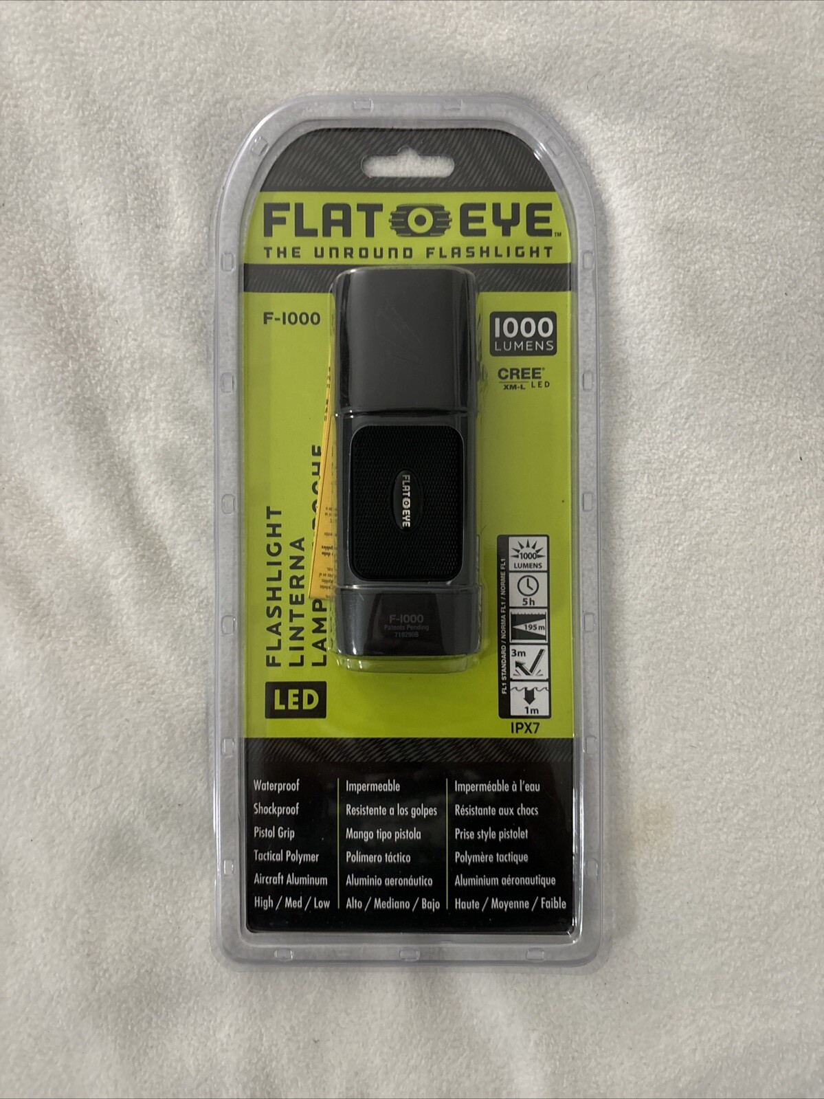 Panther Vision Flashlight 1000 Lumen+LED+High/Low Switch+Nonslip Grip+Waterproof