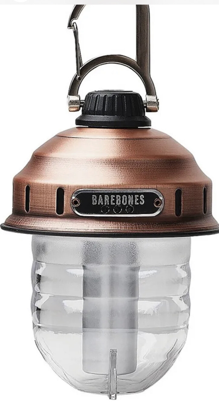 2X Barebones Living Beacon Hanging Lantern Slate Stamped Steel Rechargeable