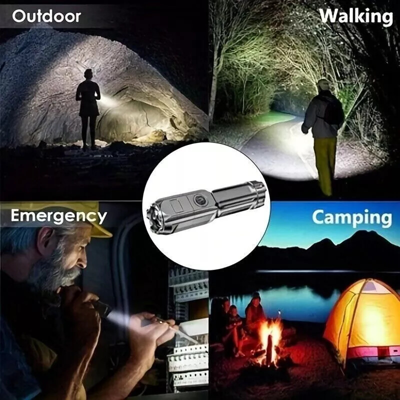 Rechargeable 990000LM LED Flashlight Tactical Police Super Bright Torch Zoomable