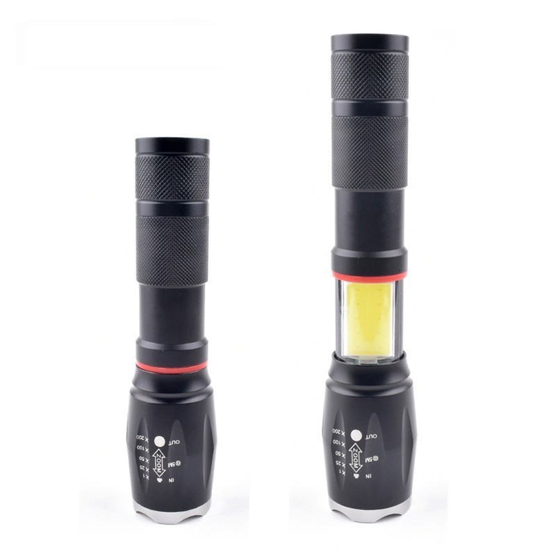 Linterna LED recargable magnética fuerte, (sin batería, sin cargador) con zoom