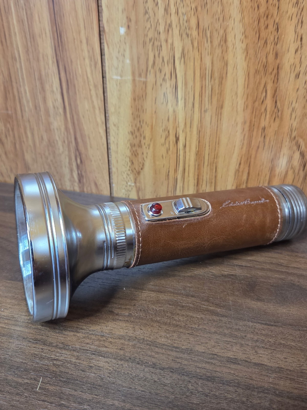 Eddie Bauer Classic Flashlight Working Tested Plastic Leather Handle Promotional