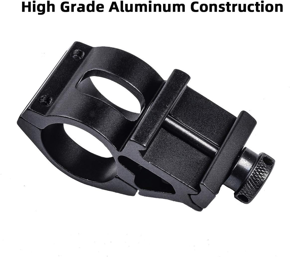 Durable Aluminum Tactical 45° Rail Mount for 1-Inch Flashlight – Quick Install