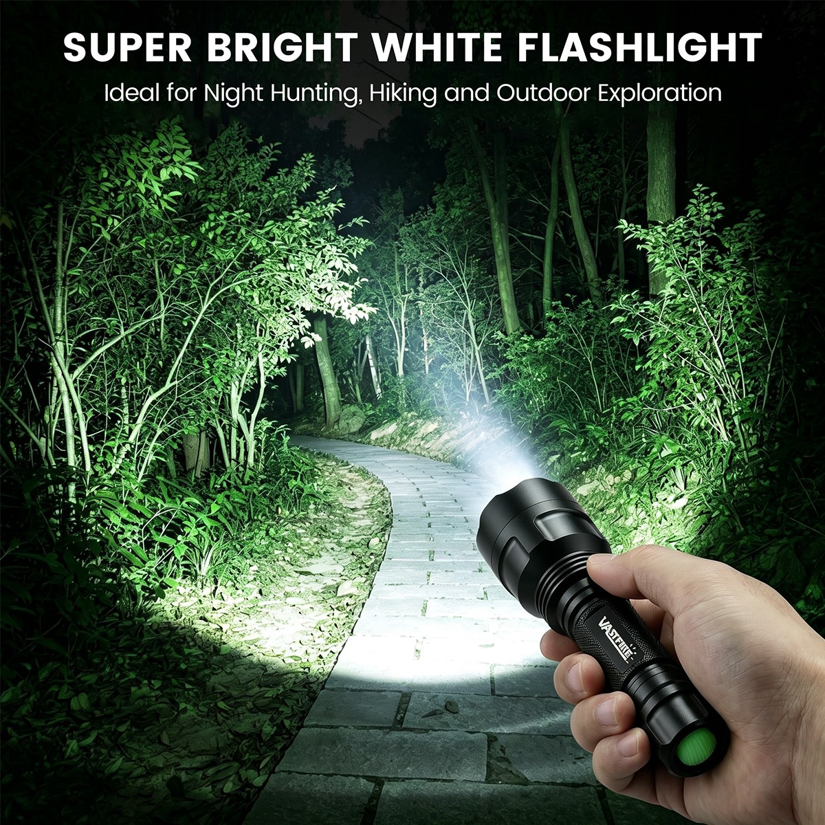500Yards LED Flashlight Hunting Night Light Torch With Scope Mount 20mm Rail