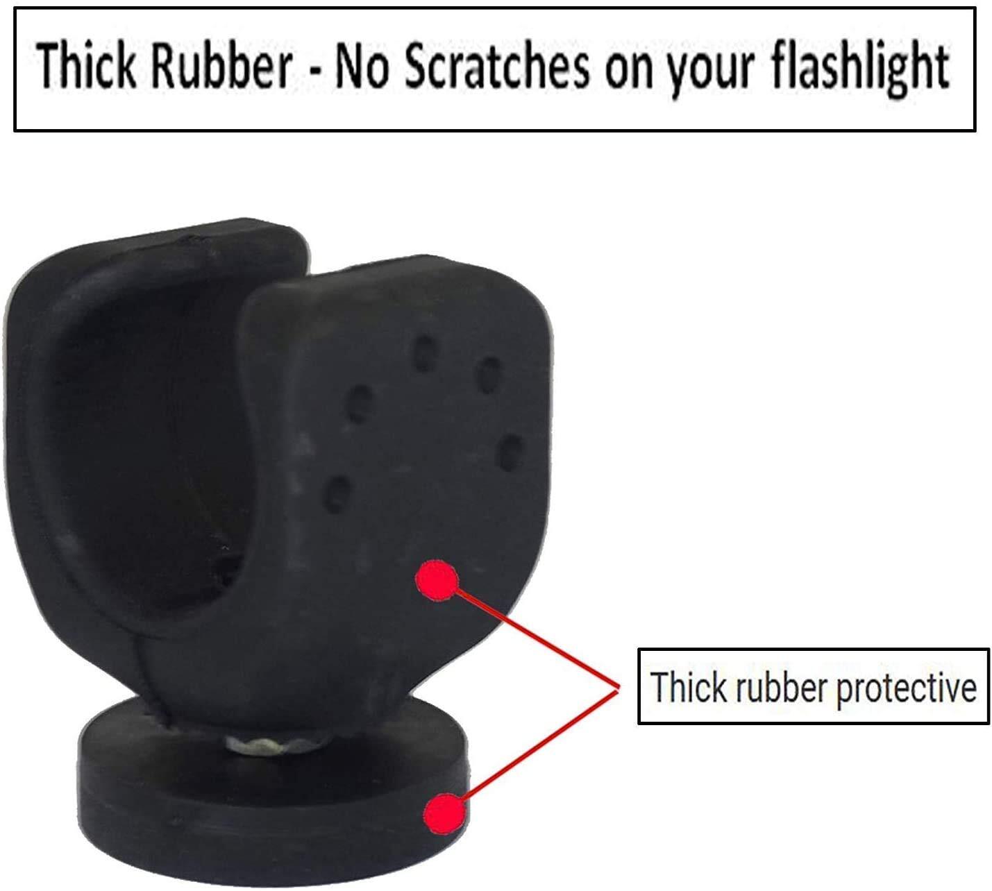 Magnetic Flashlight Mounts – Durable Rubber Holders Set of 4