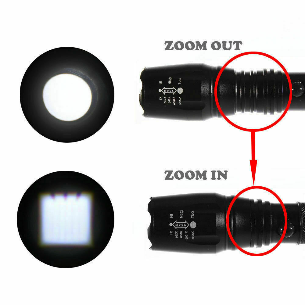 3 Pack Focusing LED Zoom Flashlight Camping Lamp White Light