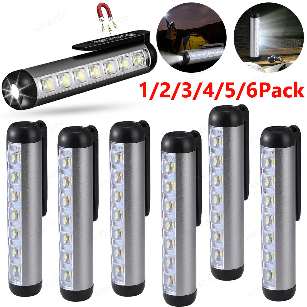 Portable COB LED Flashlight Magnet Clip USB Charging Waterproof Work Light