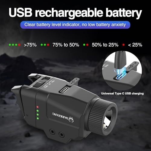 Compact Tactical Flashlight 1000 Lumen – High/Low Switch for Pistol & Rail
