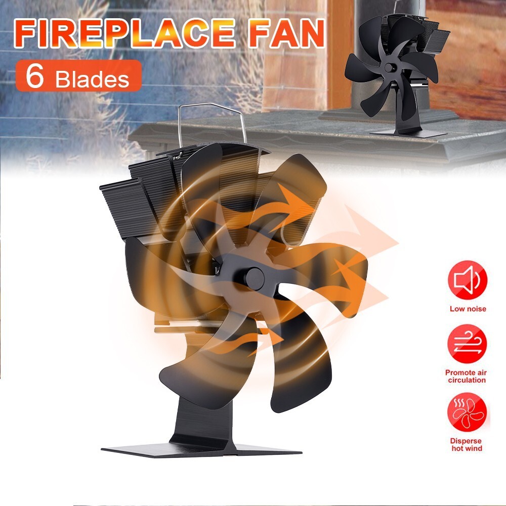 Wood Stove Fan Heat Powered Fireplace Fans Non Electric, Heat Activated Thermal