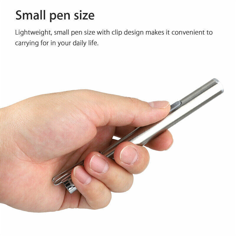 Mini LED USB Rechargeable Tactical Flashlight Stainless Steel Torch Pen Light YK