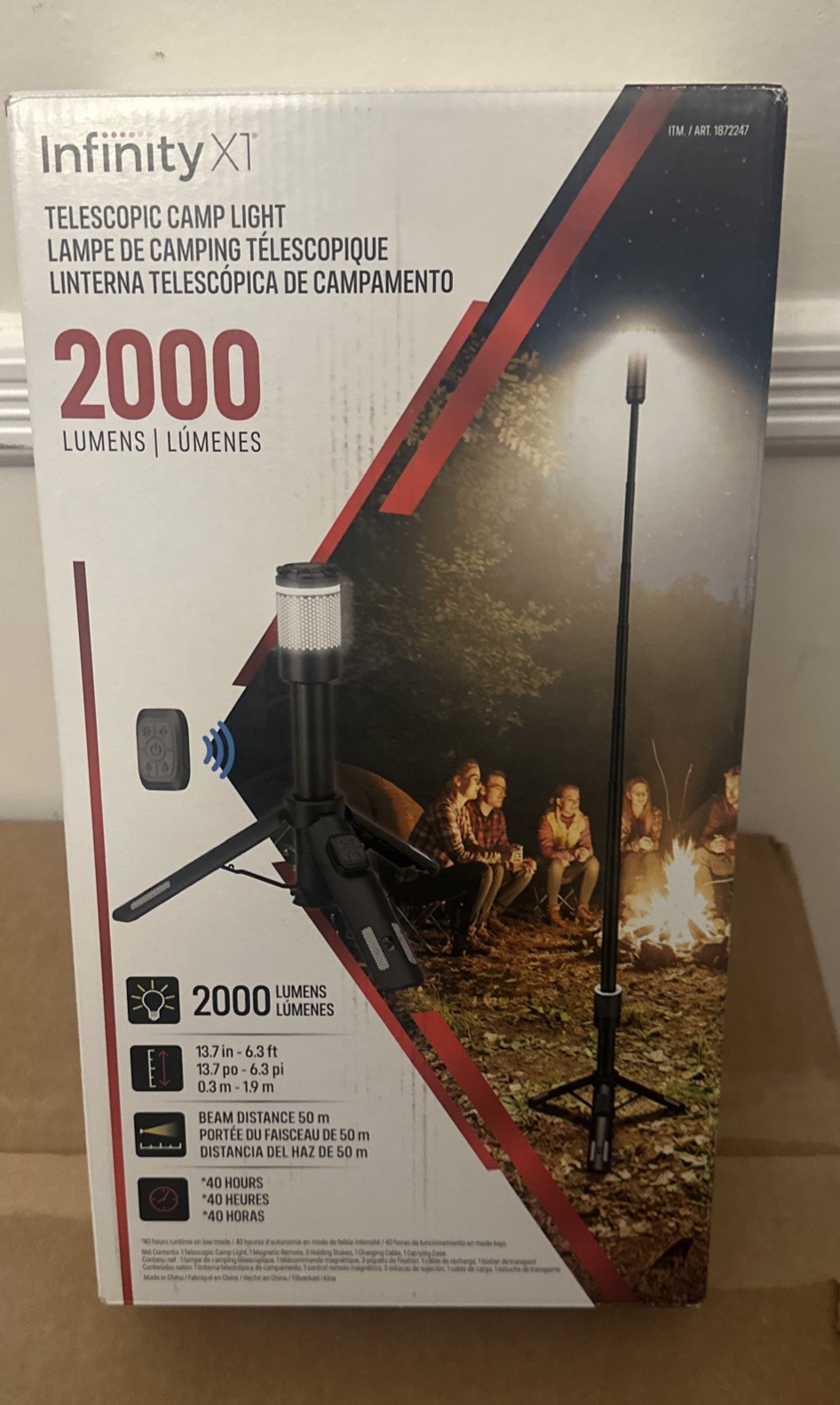 Infinity X1 2000 Lumen Telescopic Camp Light – Telescoping Tripod Camp Light