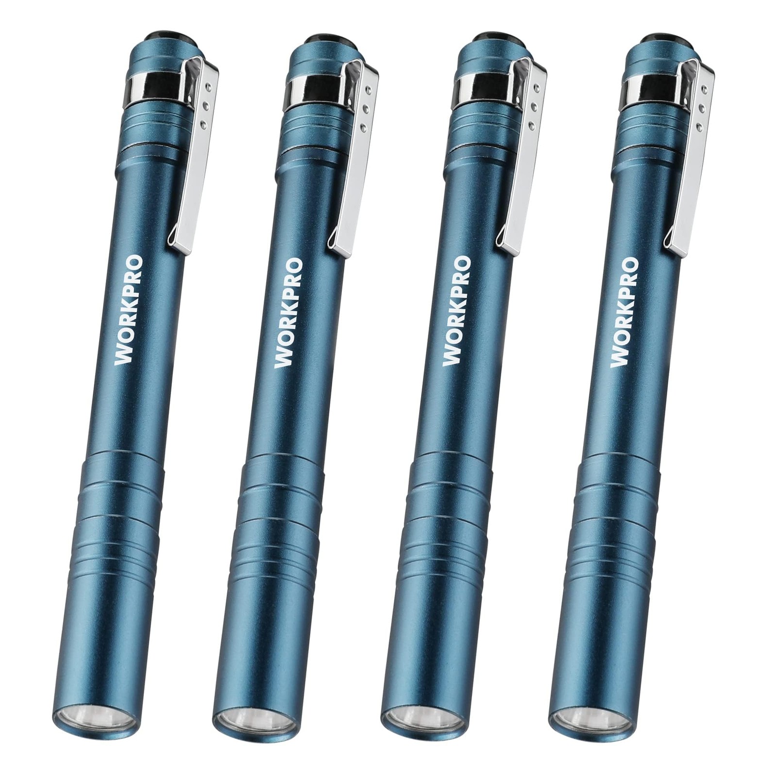 WORKPRO LED Pen Light, Aluminum Flashlights, Pocket Flashlight with Blue