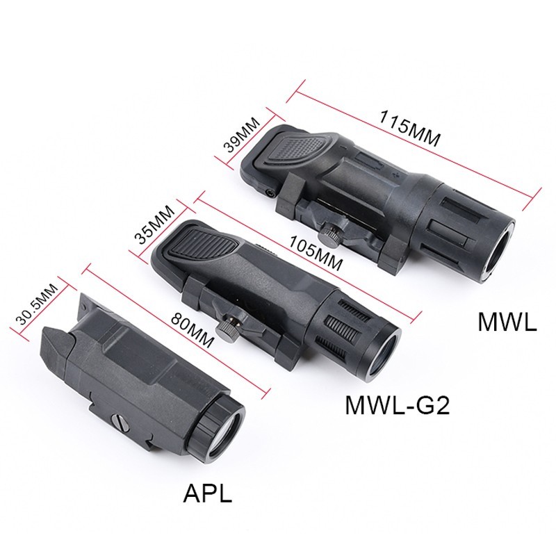 Tactical WML G2 Flashlight Helmet Light Rifle Weapon Light Fit 20mm Rail