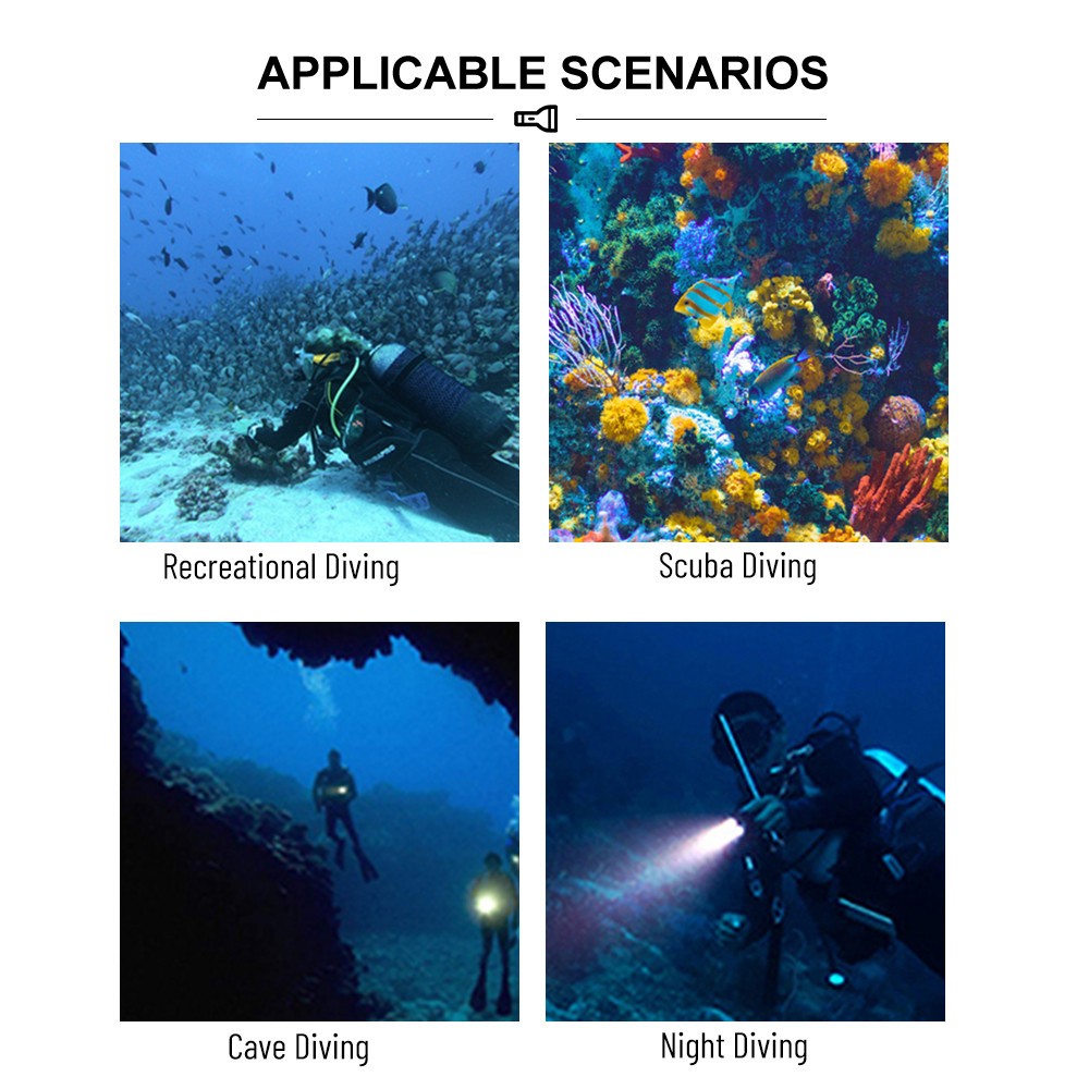 300000lm Dive Lights Scuba P70 LED Flashlight Underwater Lights Diving Torch US