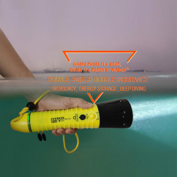 Fitech F12 Pro LED 1000 Lumens Diving Light Flashlight Torch-Orange