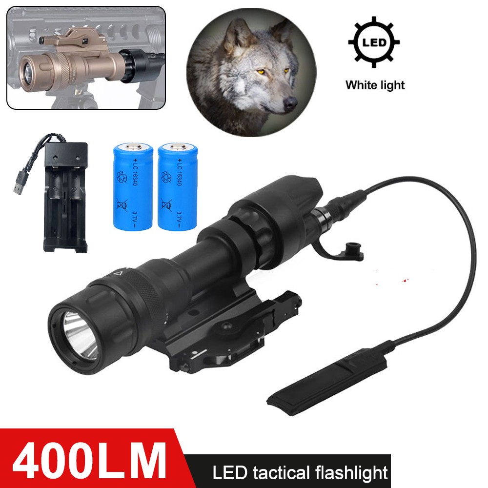 M952V Hunting Light 400LM LED Flashlight Torch Quick Detachable 20mm Rail Mount