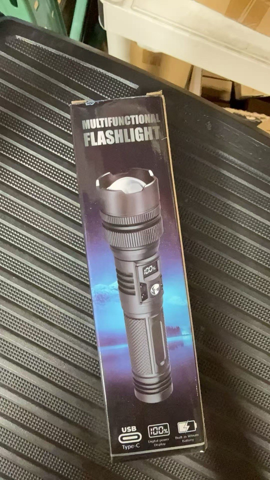 (WH-911 ) Rechargeable LED Flashlight USB-C, Power Bank, 4 Modes with Display