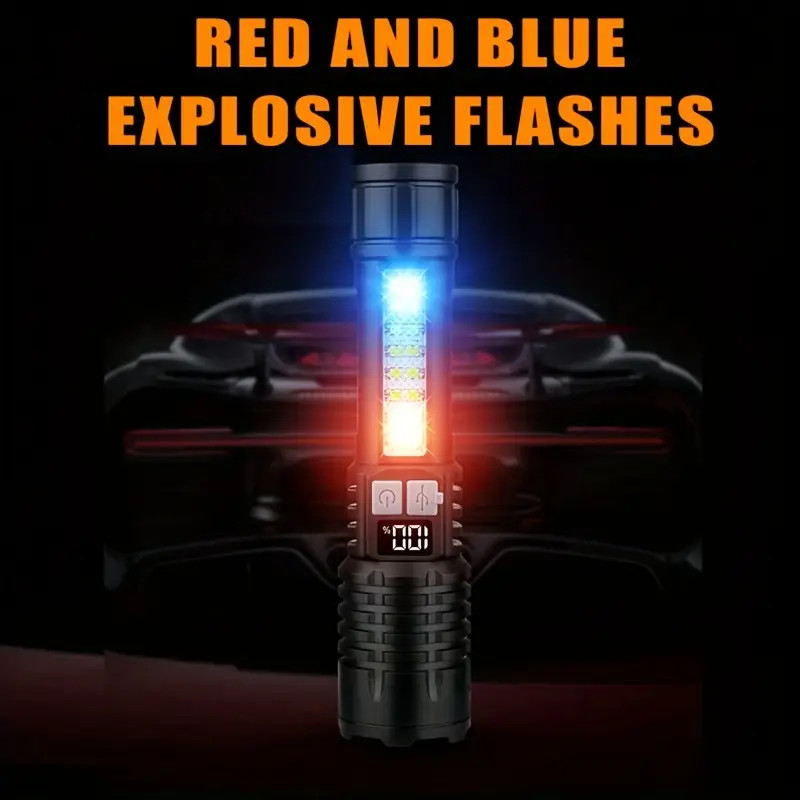 990000000Lumen Super Bright LED Tactical Flashlights Rechargeable LED Work Light