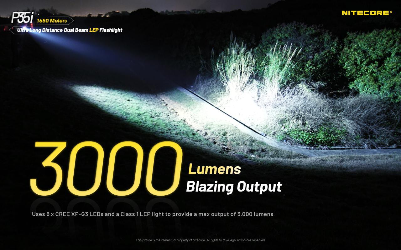 Nitecore P35i Ultra Long Distance Dual Beam LEP Rechargeable Flashlight – 3000 L