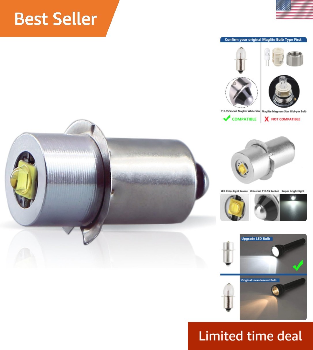 3W LED Upgrade Bulb – Vibration Resistant for All Flashlight Uses