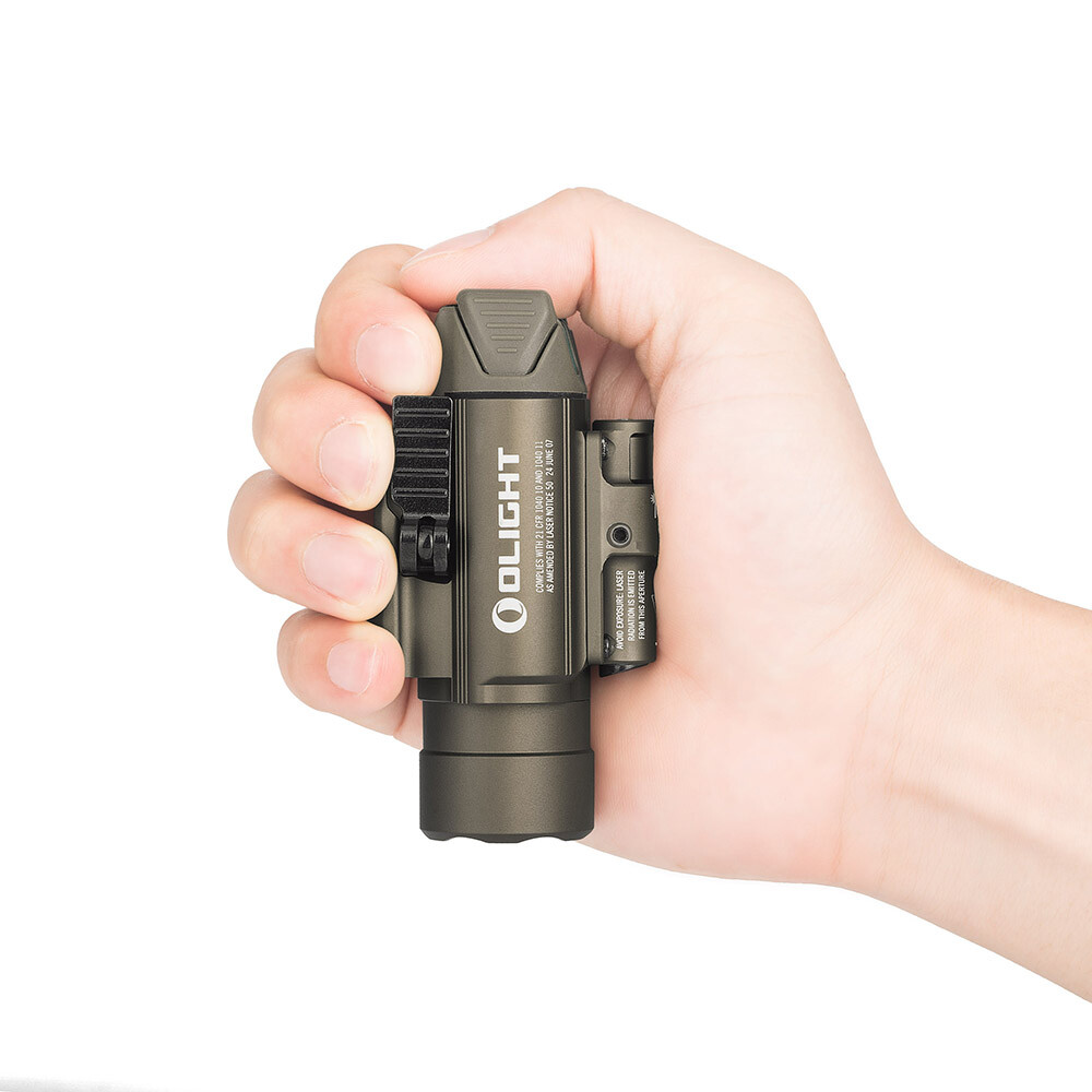 Olight Baldr Pro Green Laser and LED Light Combo 1350 Lm Flashlight, Desert Tan